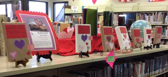 Nelson Memorial Library's Blind Date With a Book Display